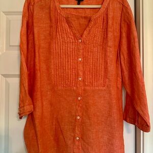 Talbots Vibrant Orange Blouse